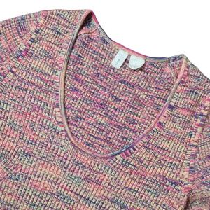 Moth Anthropologie Womens S Textured‎ Knit Top Scoop Neck Fitted Stretch